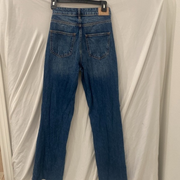 Zara High Waisted Long Denim Jeans sz 2 - Picture 6 of 6